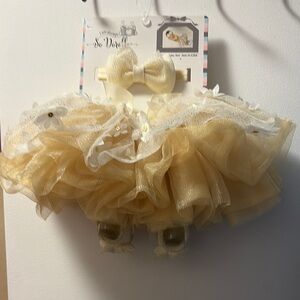 So Dorable Baby Girl Tulle Skirt w/Shoes/Bowz